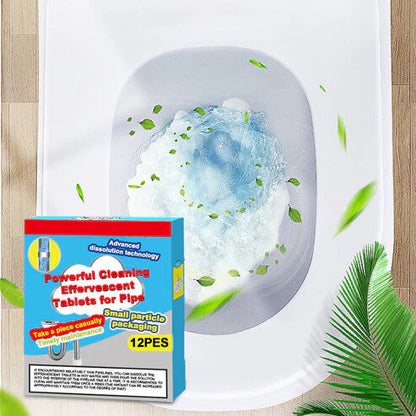 🔥🔥50% OFF ❤️Powerful Cleaning Effervescent Tablets for Pipe, Fast Dissolve Hair Grease Clogs, Deodorizing Antibacterial Pipe Cleaner for Sink Toilet Floor Drain