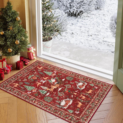 🔥LAST DAY 49% OFF🦌🎄🎅⚡Christmas Deer Santa Long Rug