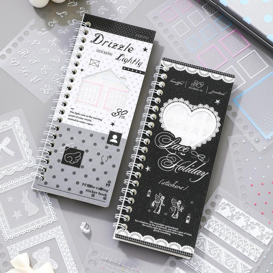 🎨Vintage Aesthetic Sticker Book Set (2 Pack, 60 Pages) – ✨Waterproof PET Journal Stickers for Scrapbooking, Planners & Card Making