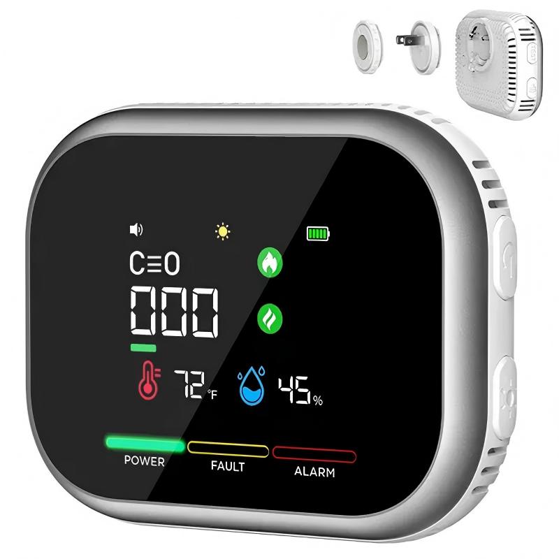 6 in 1 Smart Home Safety Detector for CO Gas Smoke Temperature and Humidity