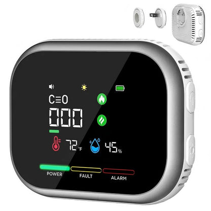 6 in 1 Smart Home Safety Detector for CO Gas Smoke Temperature and Humidity