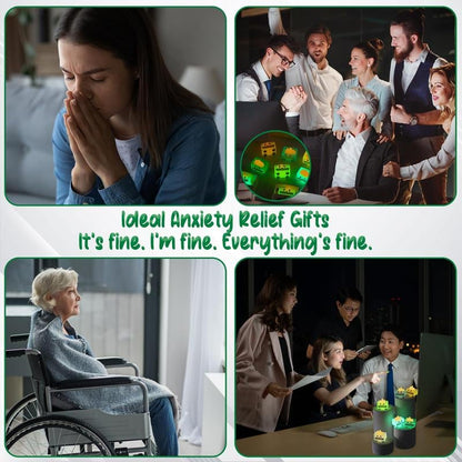 🎁 ✨ Glow-in-the-Dark Mini Dumpster Fire Resin Ornament Set(9 Pcs) – Valentine’s Desk Stress Relief Figurine🔥