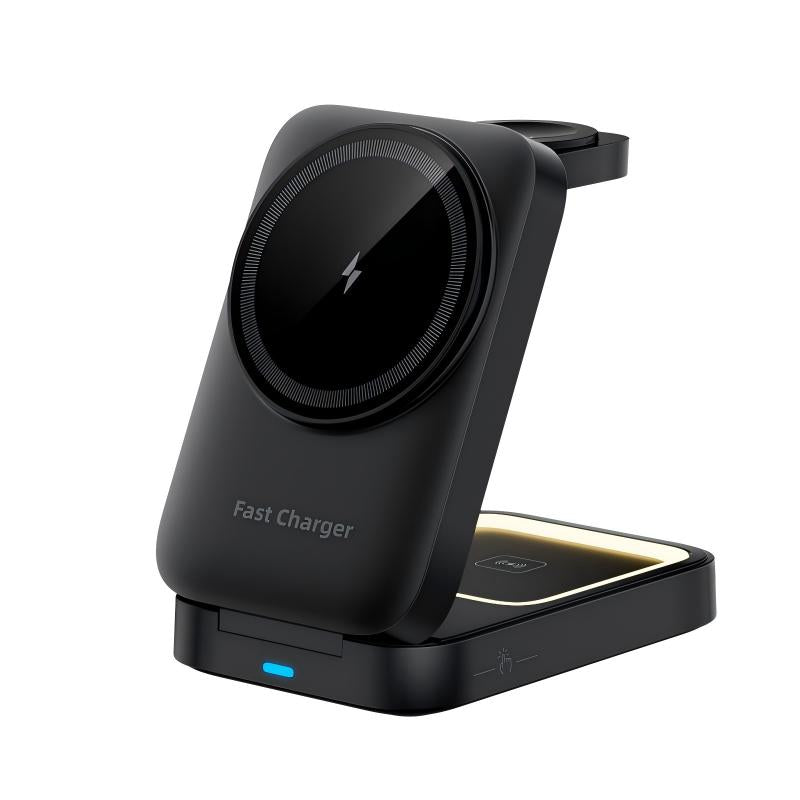 3 in 1 Foldable Magnetic Wireless Charging Station for Phone Watch Earbuds