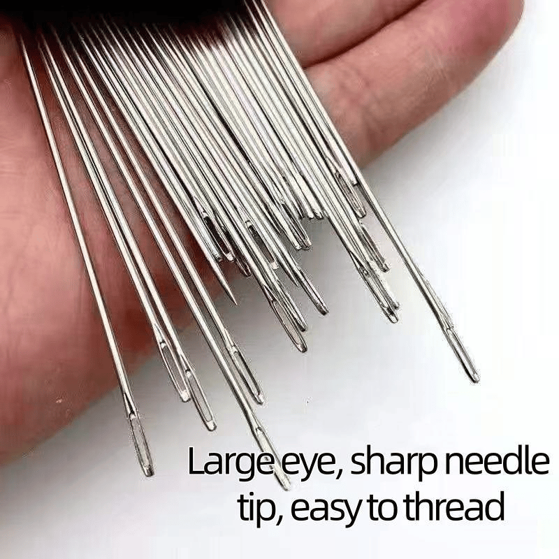 36PCS Big Eye Steel Needles, DIY Sewing & Quilting Kit for Handmade Projects