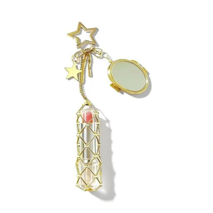 🔥LAST DAY 50% OFF💄Lipstick Holder Keychain with Mirror & Bling Charms