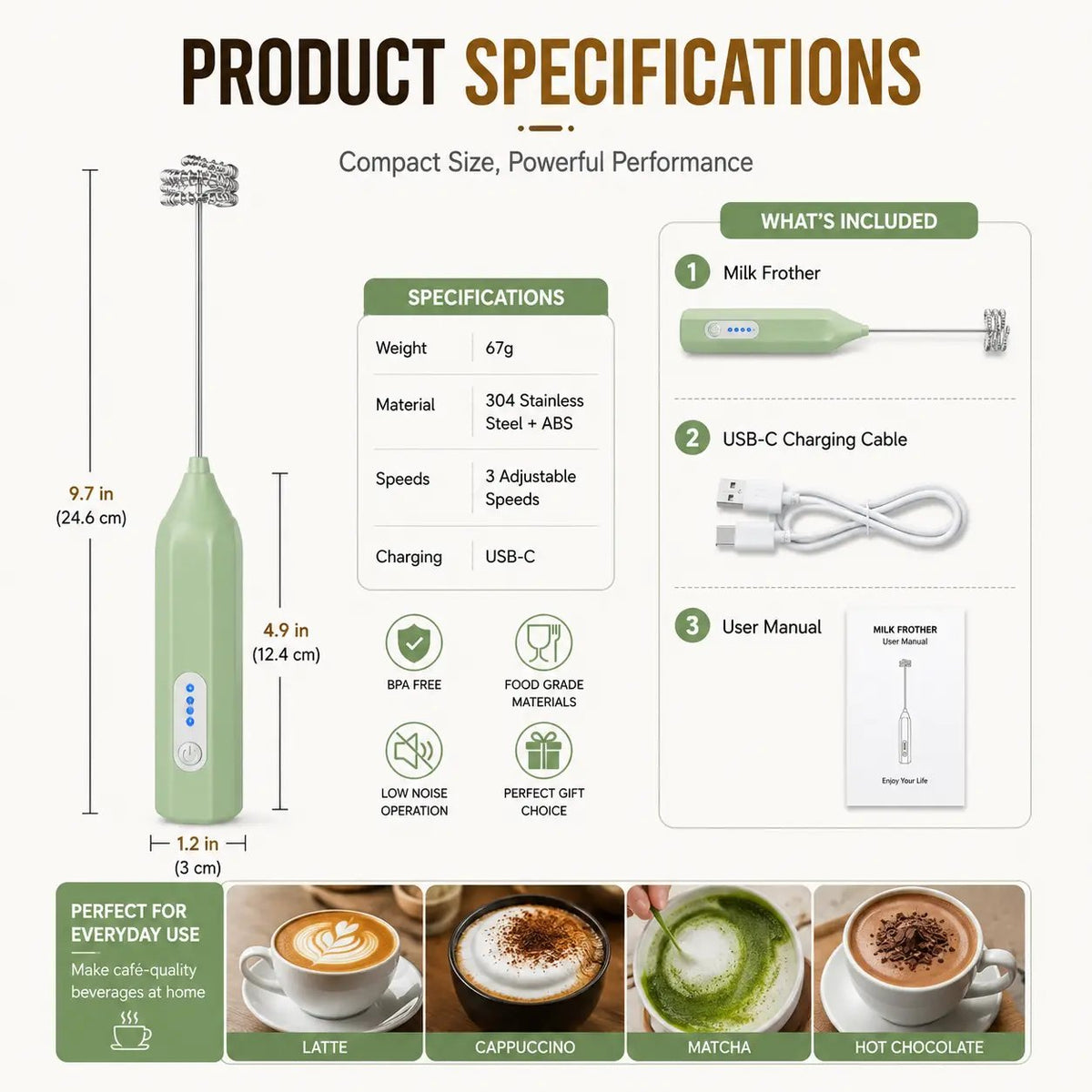 ⚡️Electric Milk Frother Handheld
