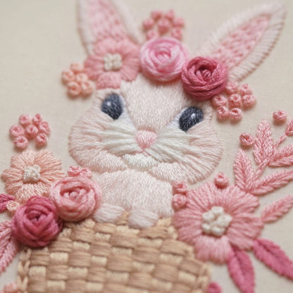 🔥Last 4 hours Sale: Save 50% -Pink Bunny Sweet Easter Embroiderye kit