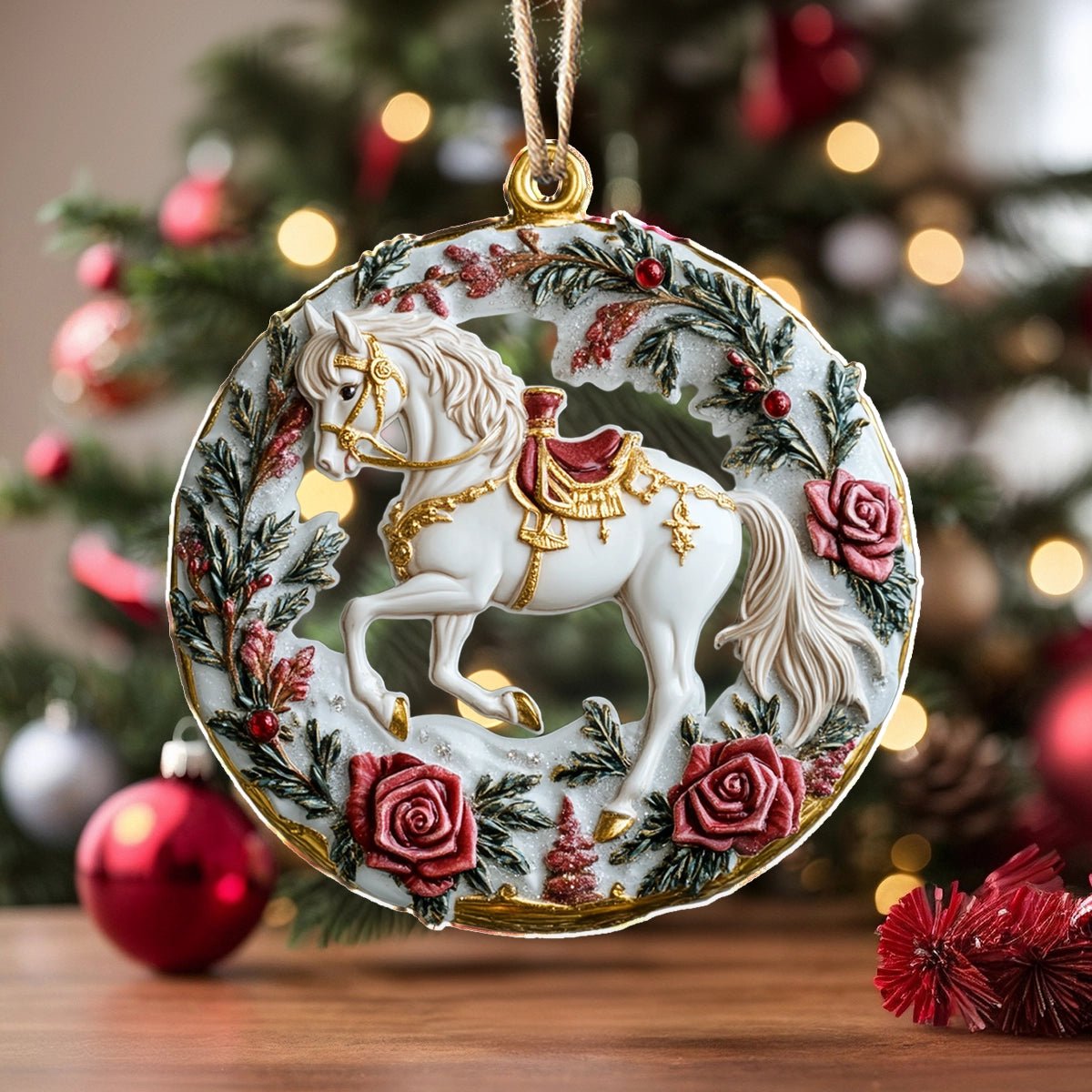 🔥LAST DAY SALE 49% OFF🐎Shineful 2D Acrylic Ornament Victorian Rose Horse