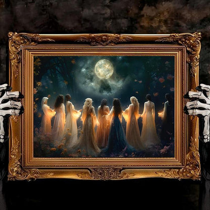 🔥Last Day 50% OFF - 🔮Witches Halloween Wall Art DarkGothic Decor for Home Library