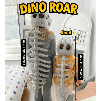Dinosaur Skeleton Costume — Movable Jaw & Plush Tail (Ages 3-10)