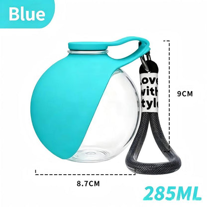 304 Stainless Steel Portable Dog Water Bottle Foldable with Hook and Spherical Nozzle
