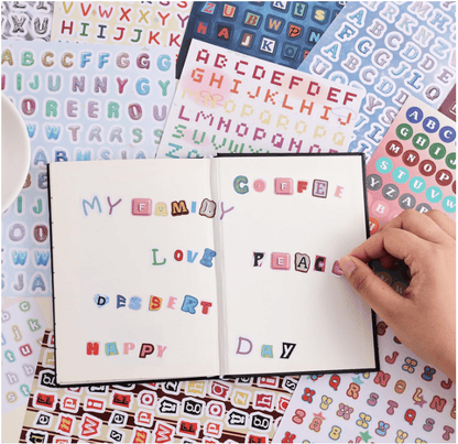 🔥Last Day 49% OFF - ✨🎨2000+ Pcs Alphabet Sticker for Journaling,Fun & Colorful Craft Letter Stickers for Junk Journal, Scrapbooking Supplies