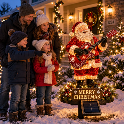 🔥49% Off Last Day Solar-Powered Light-Up Guitar Santa Christmas Yard Decoration