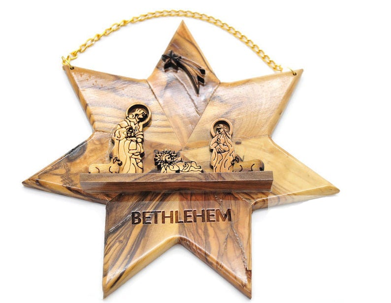 🔥LAST DAY SALE 50% OFF🎄Handmade Wood Nativity Star Christmas Ornament