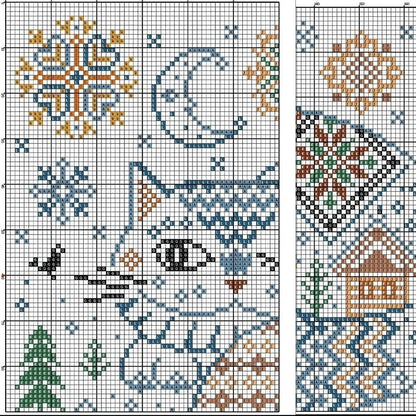 🔥Last Day 50% OFF - 🐱Winter Town Cat Cross Stitch Kit