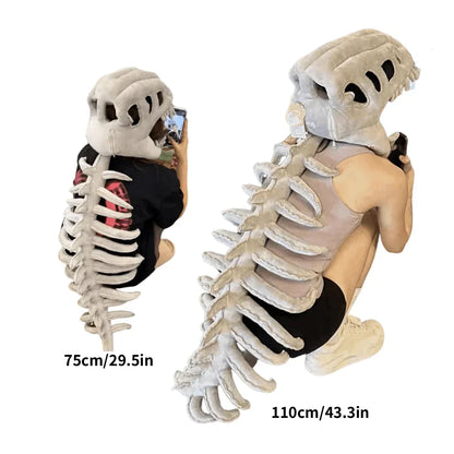 Dinosaur Skeleton Costume — Movable Jaw & Plush Tail (Ages 3-10)