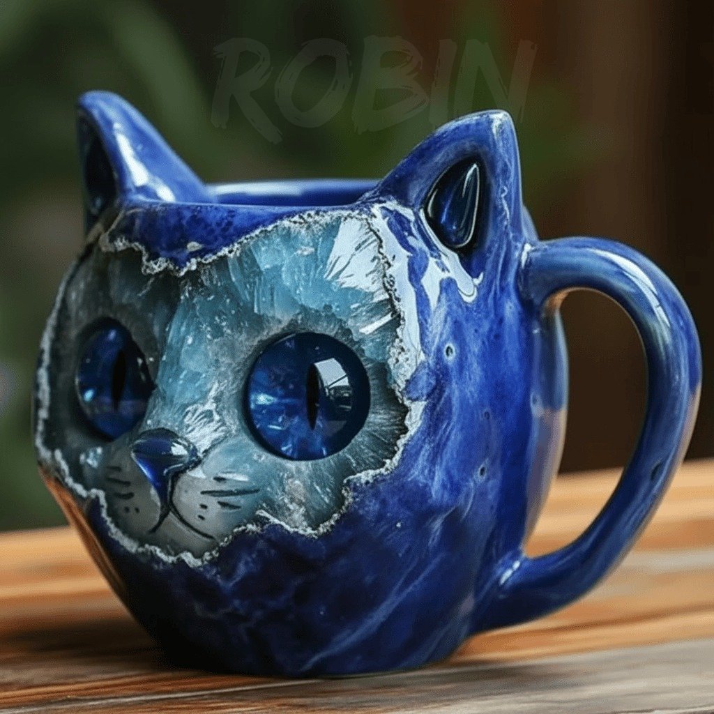 🔥Last Day 50% OFF💎🐱☕NEW Handmade Crystal Cat Face Mugs – Limited Edition