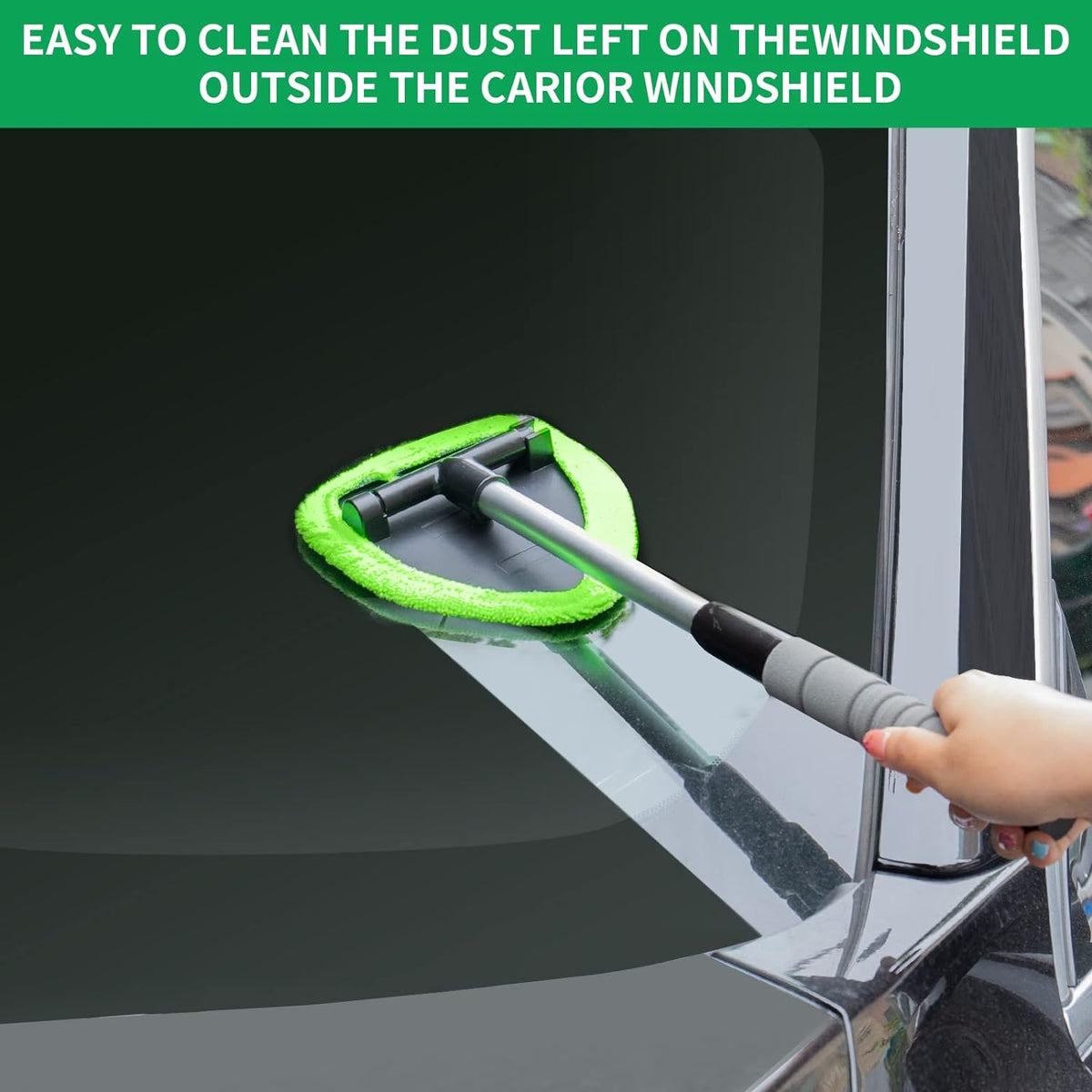 Microfiber Car Windshield Cleaning Tool with Extendable Handle
