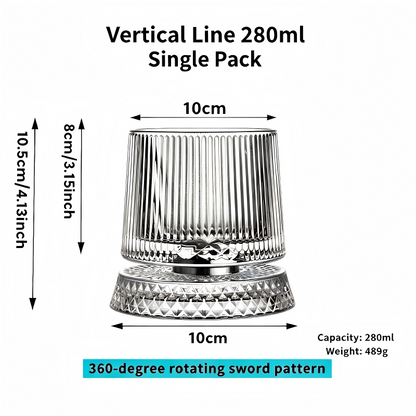 Luxury 360° Spinning Star Cut Crystal Glass for Whiskey Wine Stress Relief Gift
