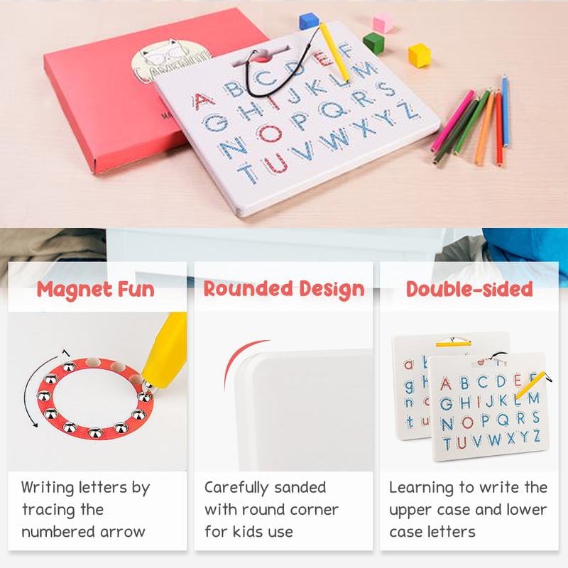 🔥LAST DAY 49% OFF - 2-in-1 Double Sided Magnetic Alphabet Edition
