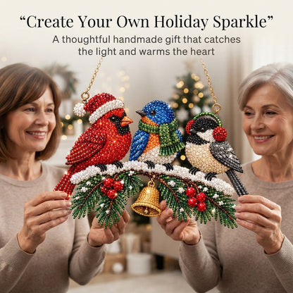 🔥Limited time 70% OFF  🐦❄️ Winter Birds Diamond Art Ornament Kit – Sparkling DIY Christmas Hanging Decor