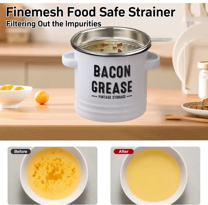 🔥LAST DAY 50% OFF - Grease container with filter and scraper🎁