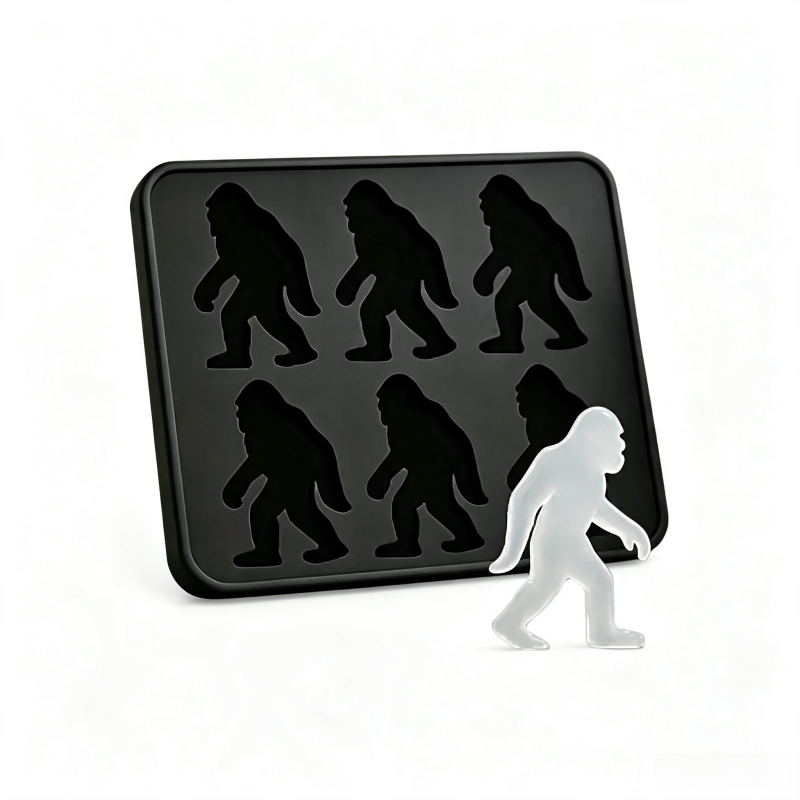 Bigfoot Silicone Ice Cube Tray, 6-Cavity Sasquatch Ice Mold for Whiskey Cocktails