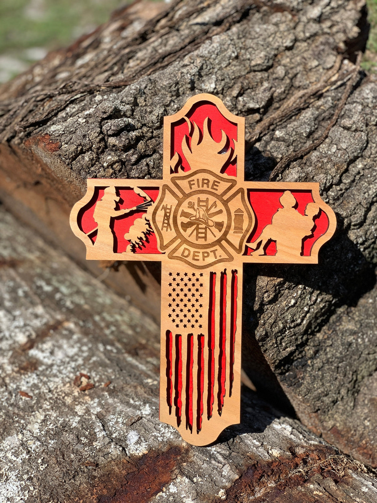 🔥LAST DAY 50% OFF - First Responder Wooden Cross(🎁Best Gift for firefighter)