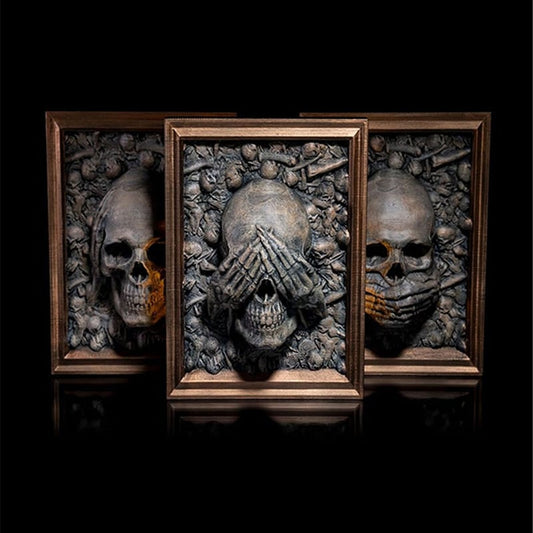 ☠️Three Wise Skulls Picture Frame Decor🔥