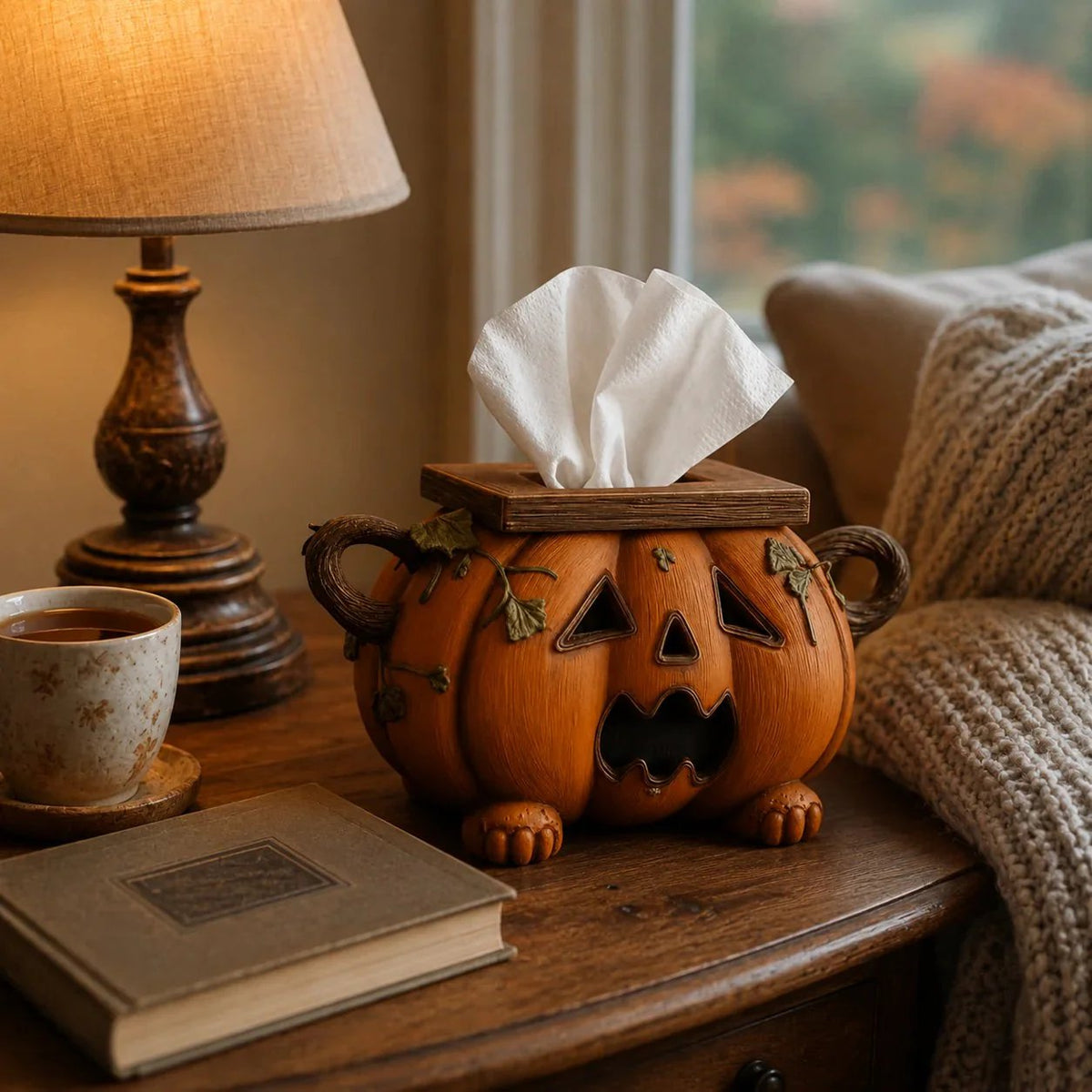 🏆Flash Sale⚡ 5K+ SOLD! 🎃 Pumpkin Halloween Tissue Box Cover-Turn Your Everyday Tissue Box Into A Spooky Fall Decoration