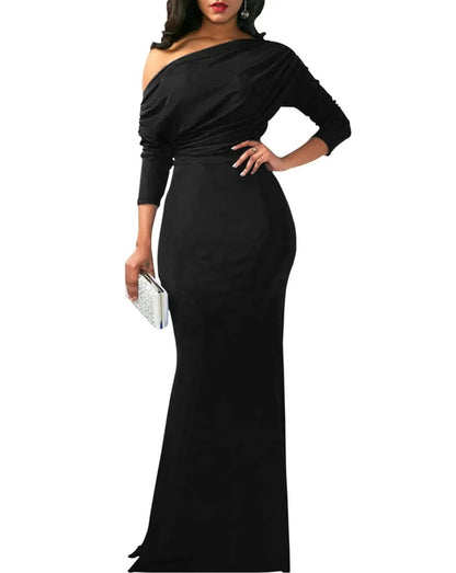 💃WOMEN'S ELEGANT SLEEVELESS OFF SHOULDER BODYCON LONG FORMAL PARTY EVENING DRESS(🔥Same as in the video)