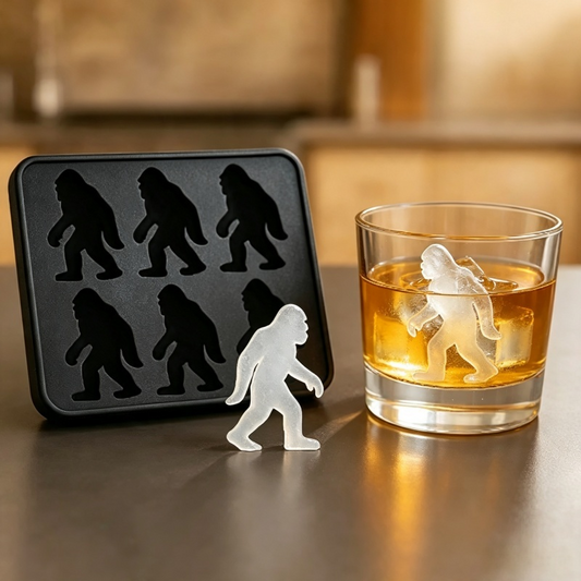 Bigfoot Silicone Ice Cube Tray, 6-Cavity Sasquatch Ice Mold for Whiskey Cocktails