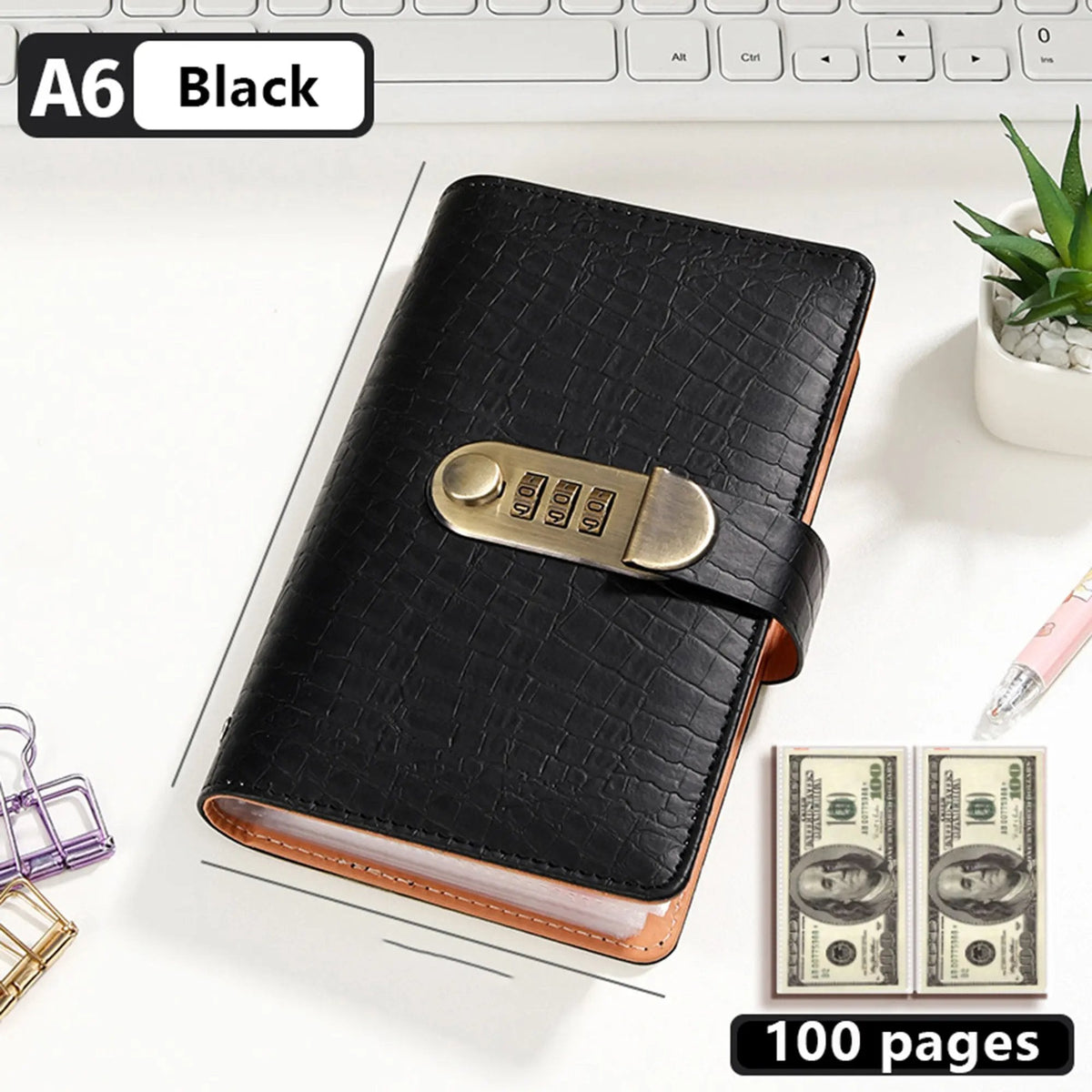 A6 Savings Notebook with Lock - Budget Planner & Organizer