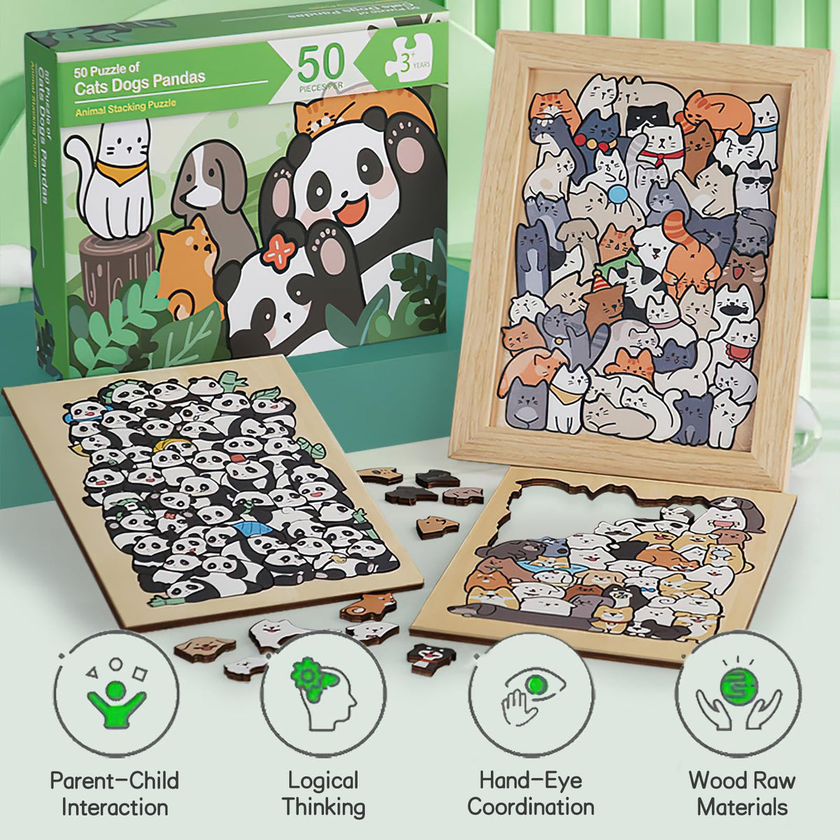 🔥Last 4 hours Sale: Save 50% -🐱Animal Wooden Puzzle