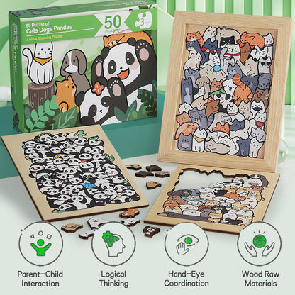 🔥Last 4 hours Sale: Save 50% -🐱Animal Wooden Puzzle