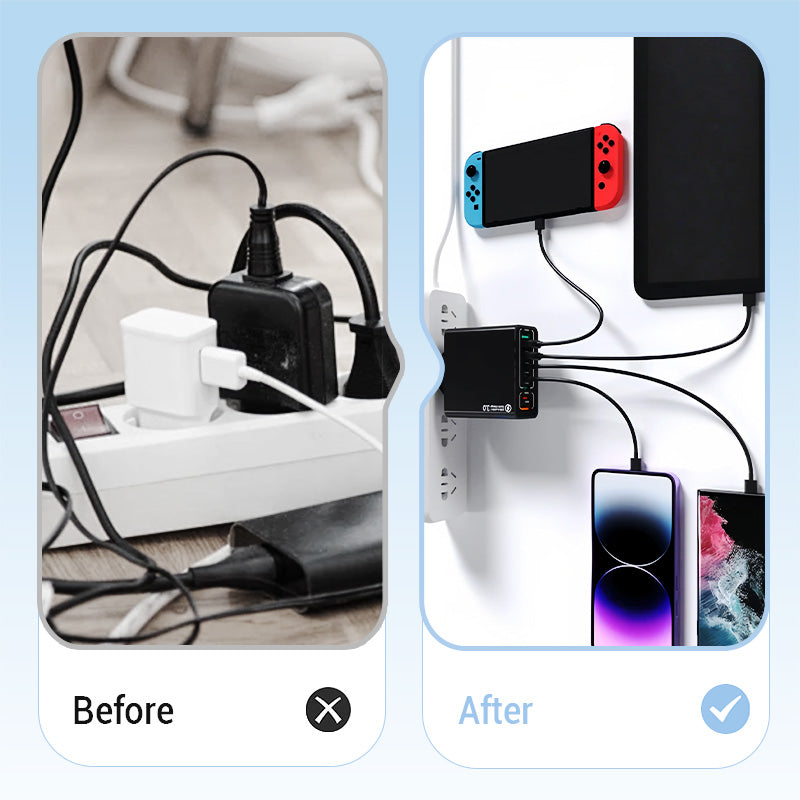 💎 50% OFF! 💎 Multi-Port 150W Fast Charging Hub – 8 USB Ports, Smart Chip Protection & Universal Plug Options 🔌
