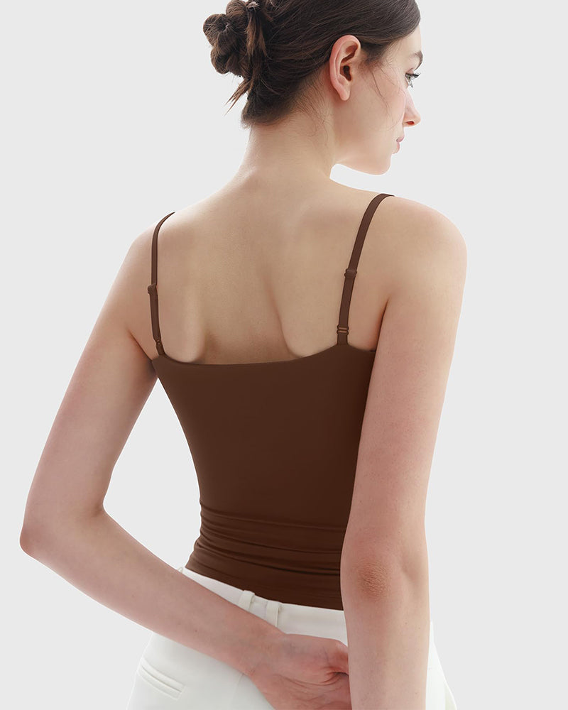 Minimalist Slim Tank Top – Square Neck & Adjustable Straps