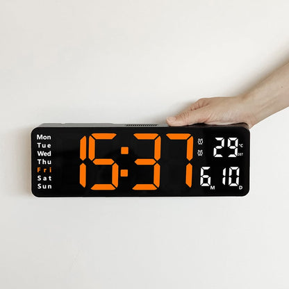 ⚡Prime Day Sale⚡13" Large Digital Clock with Temperature, Date, Auto DST, Night Light, Auto Brightness Dimmer