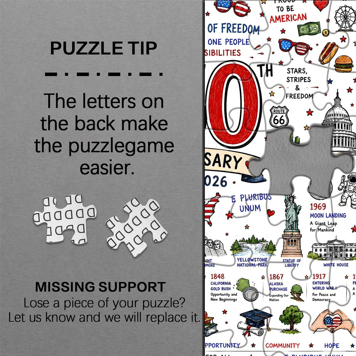 🧩 Patriotic America Jigsaw Puzzle 1000 Pieces 🎁