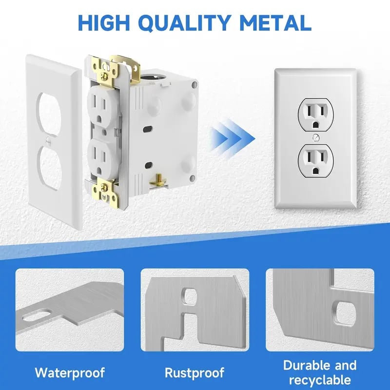 Wall Plate Spacer,Spacers for Electrical Outlets, Metal Flush Fit Device Leveling Plates for Electrical Outlet Repair, Fix Loose Outlets and Electrical Boxes