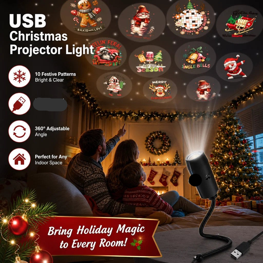 ✨HD Christmas Projector – 6 or 10 Festive Scenes