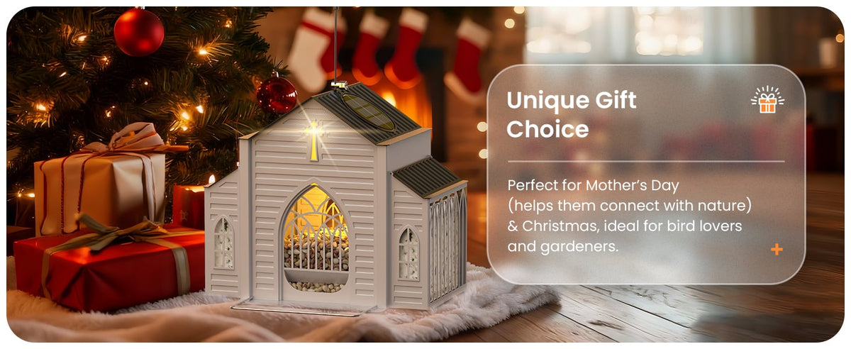 🔥Last Day 49% OFF - ✝️Church-Shaped Metal Solar Bird Feeder
