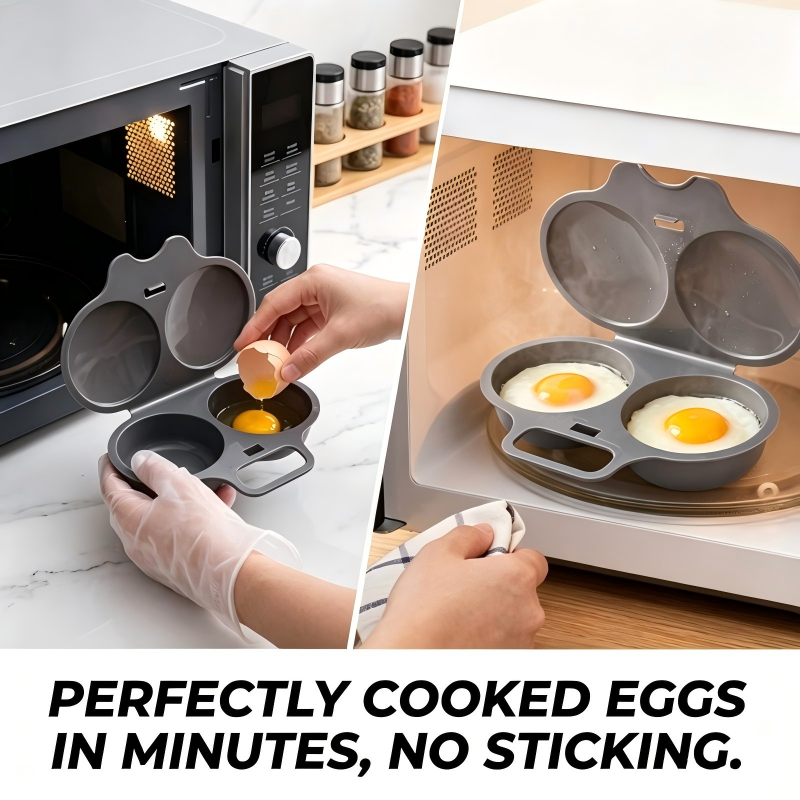 2-Egg Microwave Egg Poacher with Lid