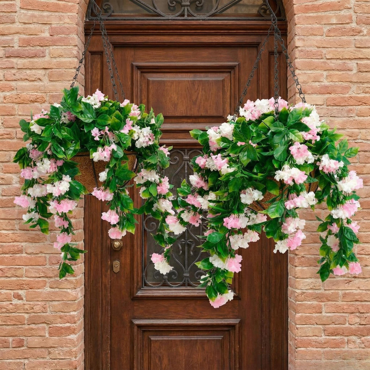 ✈️🌺Faux Crepe Myrtle Hanging Baskets – Ultra-Realistic🌸✨
