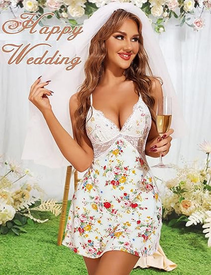 🔥Last Day 50% OFF - Lace Chemise Sleepwear Nightgown Bodysuit Lingerie👗