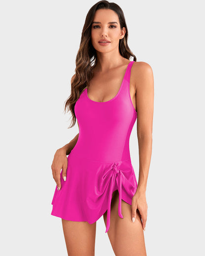 Women's Tummy Control One-Piece Swimsuit (with Skirt)