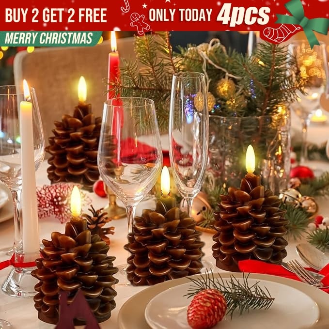 💥Black Friday Sale: Save $20 -🔥Flameless Pinecone Candles Battery Operated with 6 Hour Timer