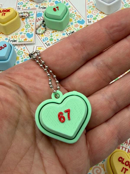 🎨🧠 Brain Rot Sayings Set 2 – ❤️Valentine's Day Fidget Clicker Keychain Classroom Pack (✨Set of 20)