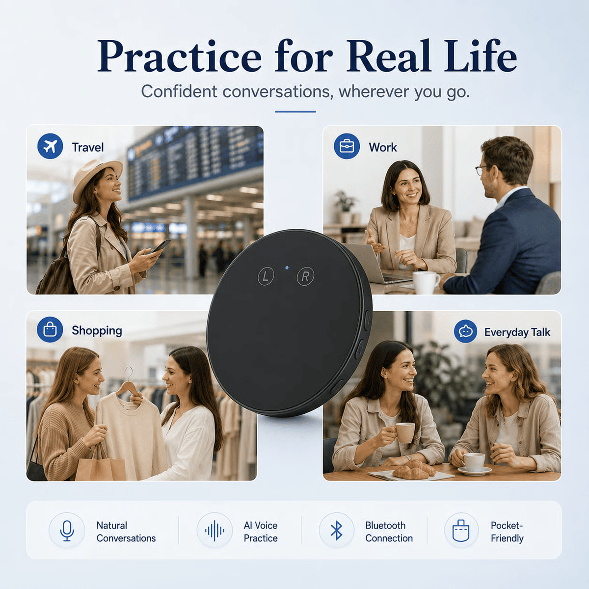 Spanish & English Practice Companion – Supports 108 Languages