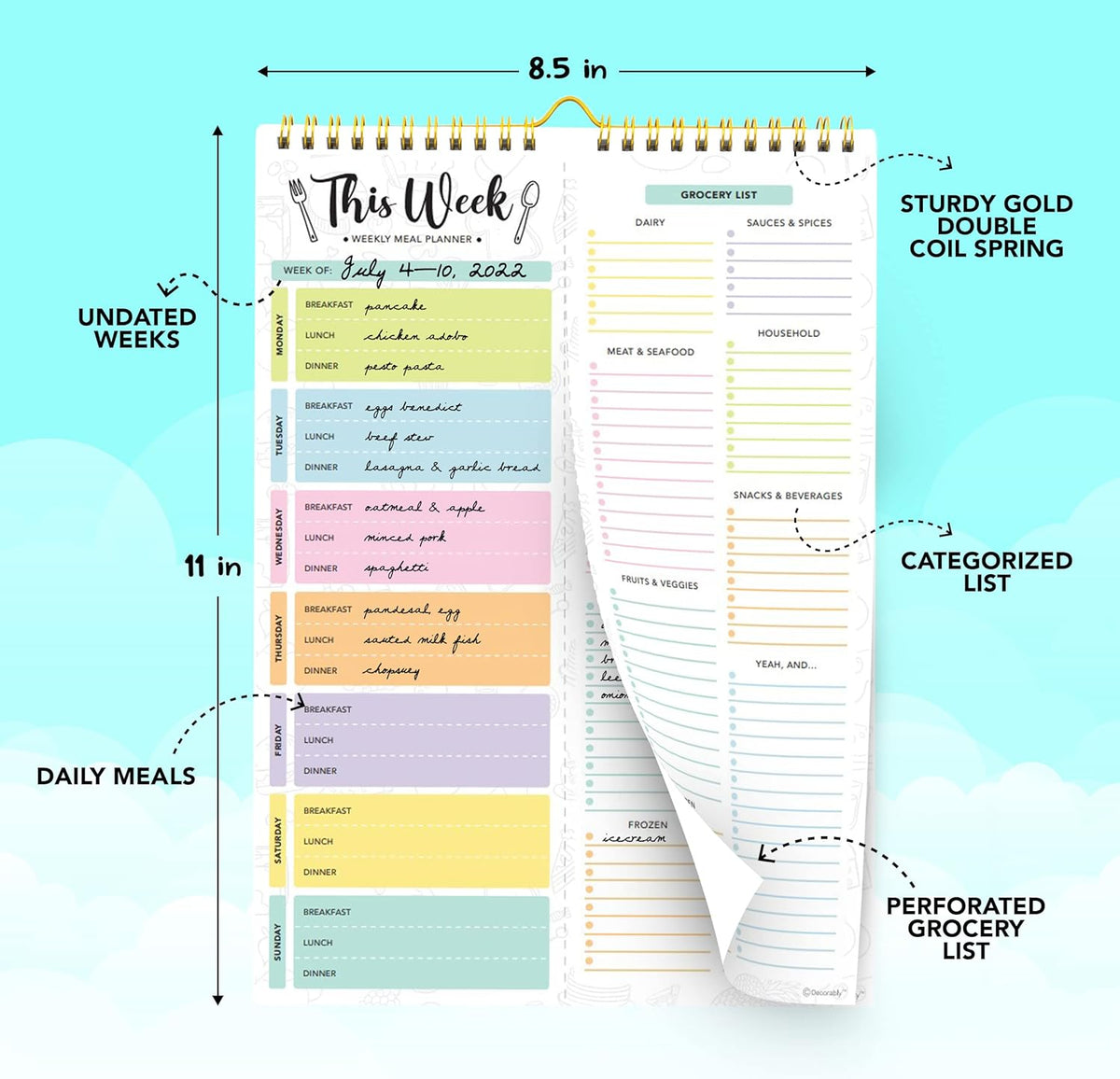 🔥LAST DAY 50% OFF📝Weekly Meal Planner Magnet with Grocery List